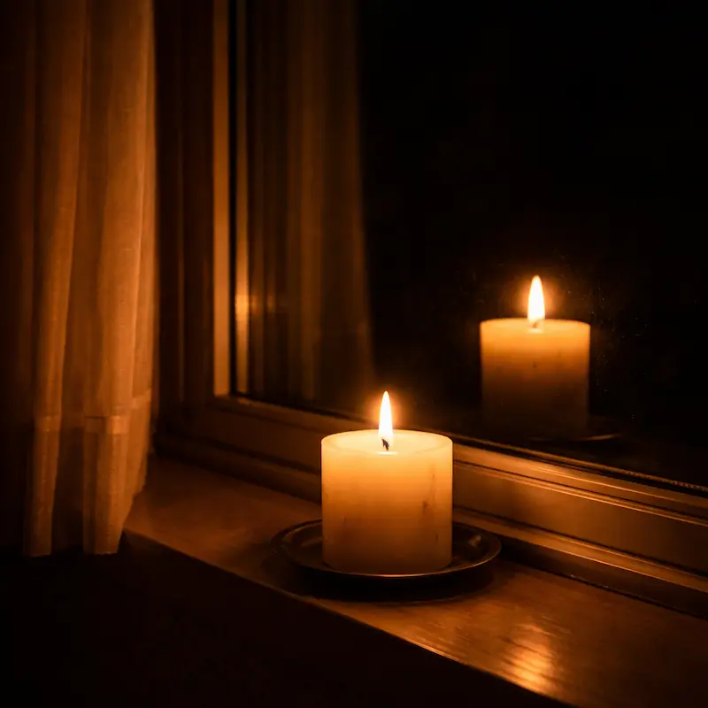 Una vela encendida en la quietud de la noche, la luz que existe aunque no sea la señal que se pidió, la presencia que permanece aunque no tome la forma esperada